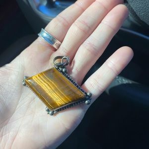 Vintage 925 tiger eye pendent
